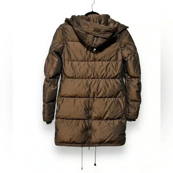 Parajumpers Two-tone Long Chocolate Brown Down Feather Puffer Ski Jacket Size XS - Picture 4 of 14